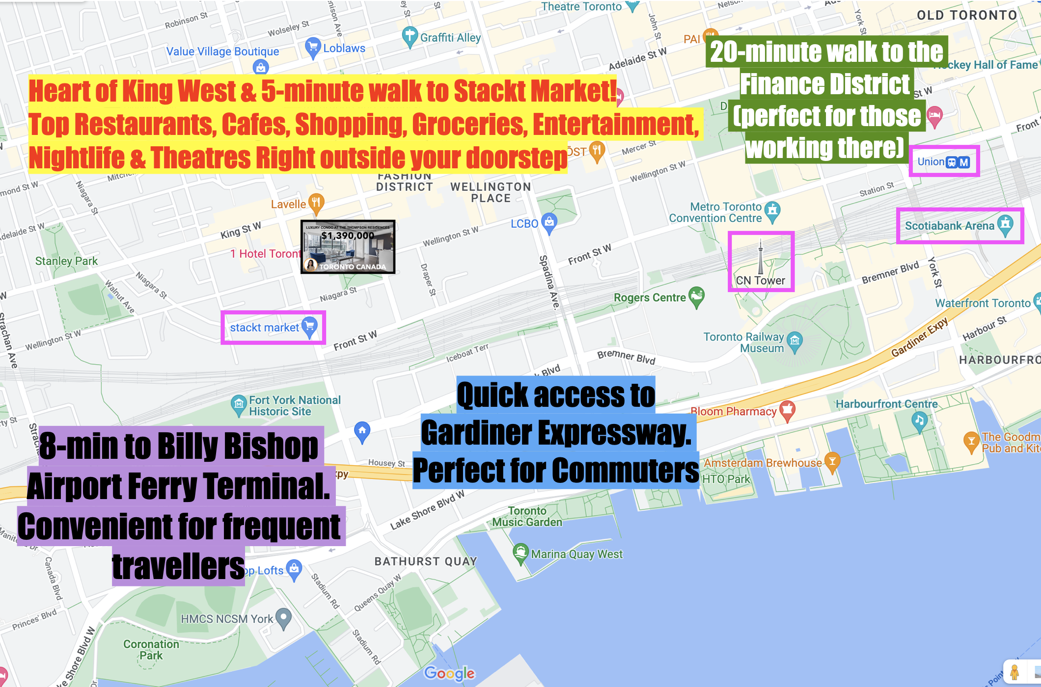 Thompson Residences Hotel Toronto Map